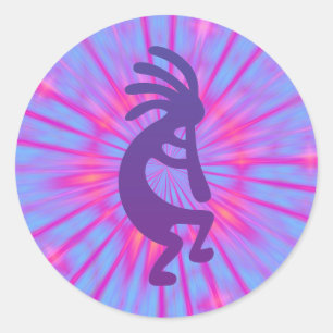 Paars Magic Kokopelli Ronde Sticker