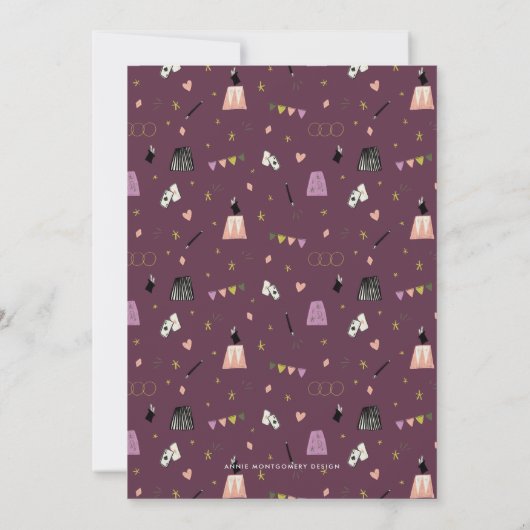 Paars Magic Show Bar Bat Mitzvah Uitnodiging (Achterkant)