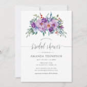 Paars Magnolia en Rozen waterverf Vrijgezellenfees Kaart (Voorkant)