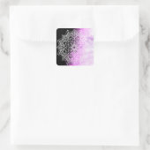  Paars Mandala Abstract Vierkante Sticker (Tas)