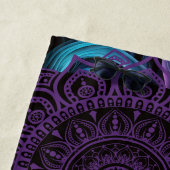 Paars Mandala Bold Black Colorful Chakra Strandlaken (In situ)