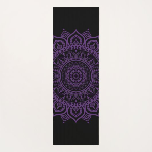 Paars Mandala Bold Black Colorful Chakra Yogamat