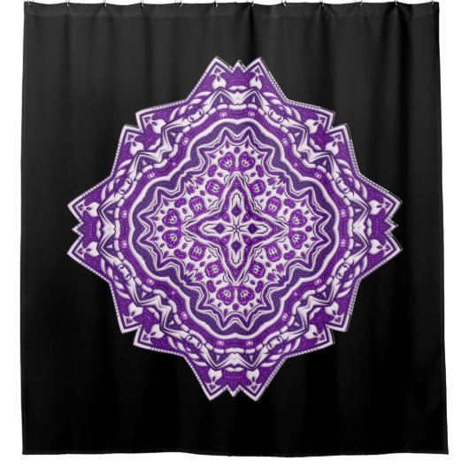 paars mandala douchegordijn (Voorkant)