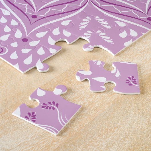 Paars Mandala Elegant Lotus Flower Legpuzzel (Zijkant)