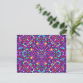 Paars Mandala Hippie Pattern Briefkaart (Staand voorkant)