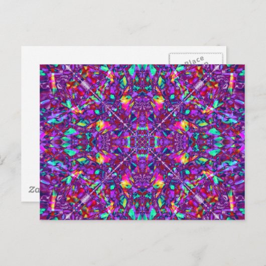 Paars Mandala Hippie Pattern Briefkaart (Voorkant / Achterkant)