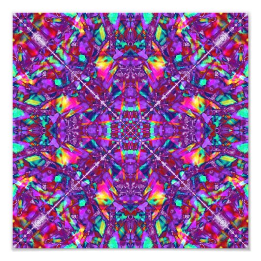 Paars Mandala Hippie Pattern Foto Afdruk (Voorkant)