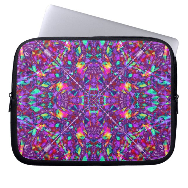 Paars Mandala Hippie Pattern Laptop Sleeve (Voorkant)