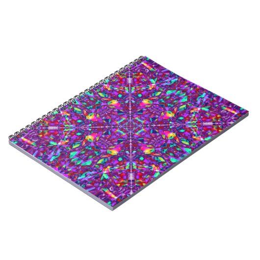 Paars Mandala Hippie Pattern Notitieboek (Linkerzijde)