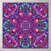 Paars Mandala Hippie Pattern Poster (Voorkant)