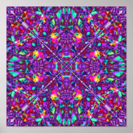 Paars Mandala Hippie Pattern Poster