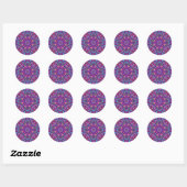 Paars Mandala Hippie Pattern Ronde Sticker (Vel)