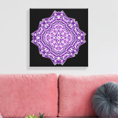 paars mandala omwikkeld doek canvas afdruk (Insitu (Woonkamer))
