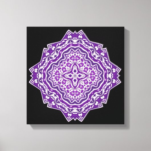 paars mandala omwikkeld doek canvas afdruk (Voorkant)