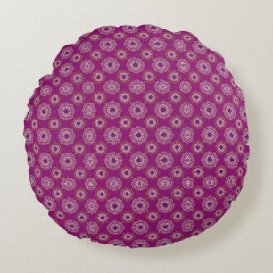 Paars Mandala Pattern Boho omkeerbaar Rond Kussen