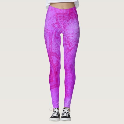 Paars Mandala Pattern Leggings (Voorkant)
