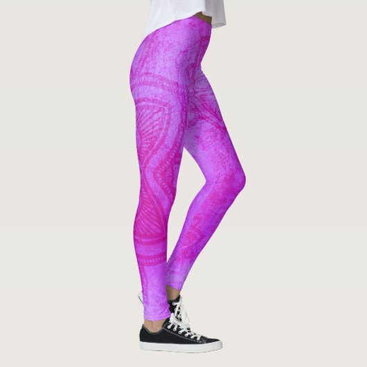 Paars Mandala Pattern Leggings (Rechts)
