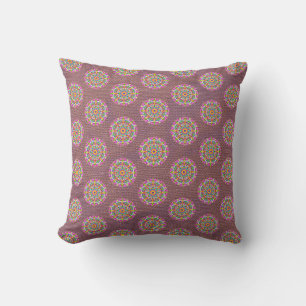 Paars Mandala Pattern Reversible Boho Kussen