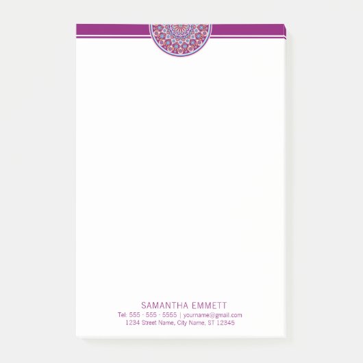 Paars Mandala Professional Modern Post-it® notes (Voorkant)