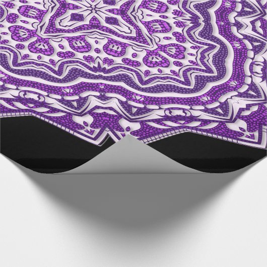 paars mandala verpakkingspapier cadeaupapier (Hoek)