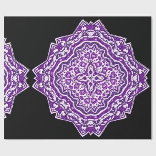 paars mandala verpakkingspapier cadeaupapier (Vlak)
