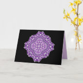 paars mandala wenskaart kaart (Gele Bloem)
