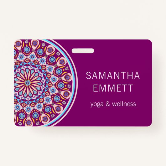 Paars Mandala Yoga Instructor Badge (Voorkant)