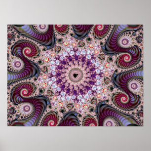 Paars Mandelbrot Fractal Poster