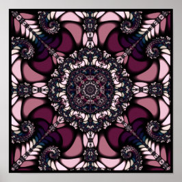Paars Mandelbrot Kaleidoscoop Poster