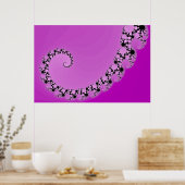 Paars Mandelbrot Spiral Poster (Keuken)