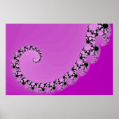 Paars Mandelbrot Spiral Poster (Voorkant)