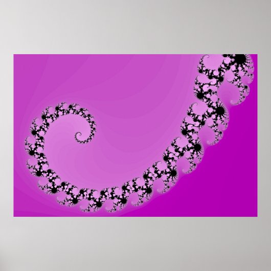 Paars Mandelbrot Spiral Poster (Voorkant)