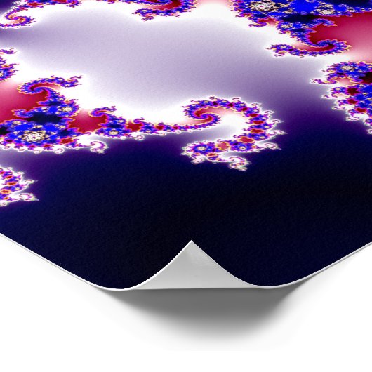 Paars Mandelbrot Star Fractal Poster (Hoek)