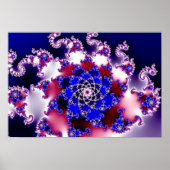 Paars Mandelbrot Star Fractal Poster (Voorkant)