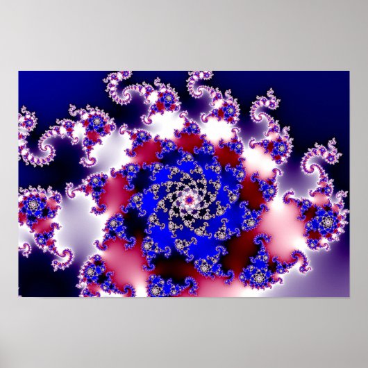 Paars Mandelbrot Star Fractal Poster (Voorkant)