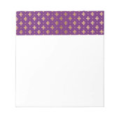 Paars Mardi Gras Elegant Golden Fleur De Lis Notitieblok (Voorkant)