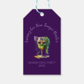Paars Mardi Gras-masker  Cadeaulabel (Voorkant)