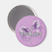 Paars Mardi Gras Masker Magneet (Voorkant / Achterkant)