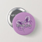 Paars Mardi Gras Masker Ronde Button 5,7 Cm (Voorkant /achterkant)