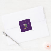 Paars Mardi Gras-masker Vierkante Sticker (Envelop)