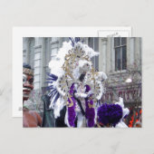 Paars Mardis Gras Zulu King Briefkaart (Voorkant / Achterkant)