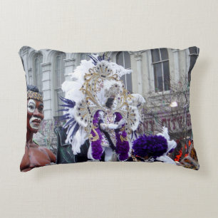 Paars Mardis Gras Zulu King Decoratief Kussen