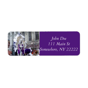 Paars Mardis Gras Zulu King Etiket