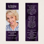 Paars marmer Memorial Funeral Prayer Bladwijzer Mini Visitekaartjes (Voorkant /achterkant)