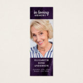 Paars marmer Memorial Funeral Prayer Bladwijzer Mini Visitekaartjes (Voorkant)