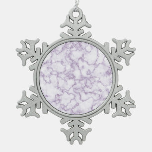 Paars marmer Patroon Tin Sneeuwvlok Ornament