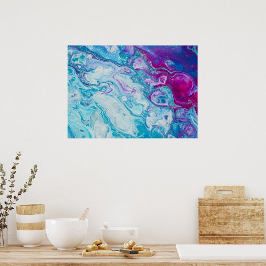 Paars marmer Poster (Keuken)