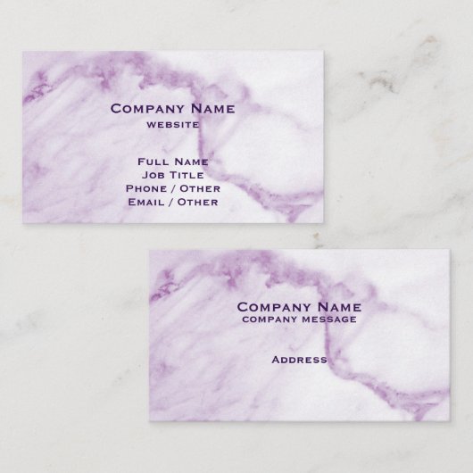 Paars marmer Visitekaartje (Voorkant / Achterkant)