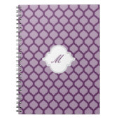 Paars Marokkaans patroon met monogram notebook Notitieboek (Voorkant)