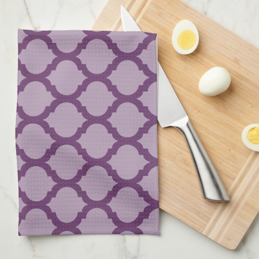 Paars Marokkaans Pattern Kitchen Towels Theedoek (Quarter Fold)